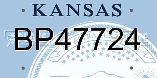 BP47724 Kansas License Plate