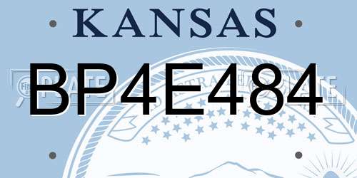 BP4E484 Kansas License Plate