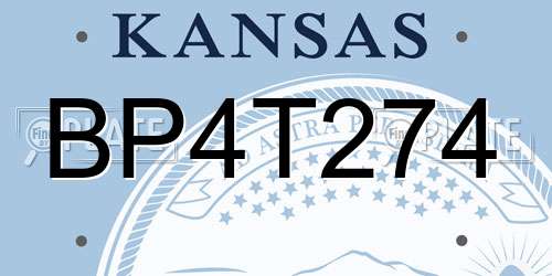 BP4T274 Kansas License Plate