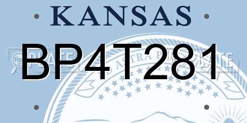 BP4T281 Kansas License Plate