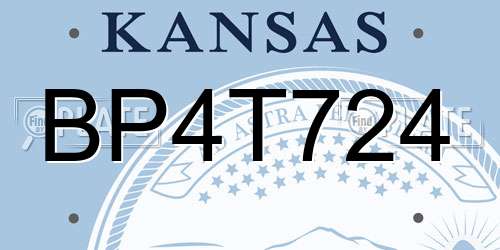 BP4T724 Kansas License Plate