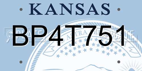 BP4T751 Kansas License Plate