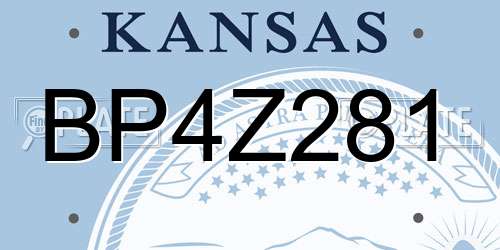 BP4Z281 Kansas License Plate