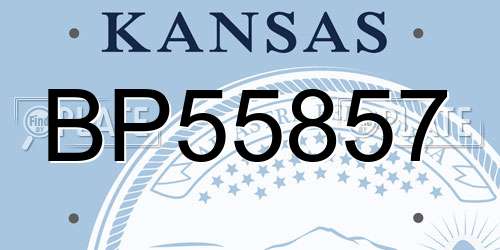 BP55857 Kansas License Plate