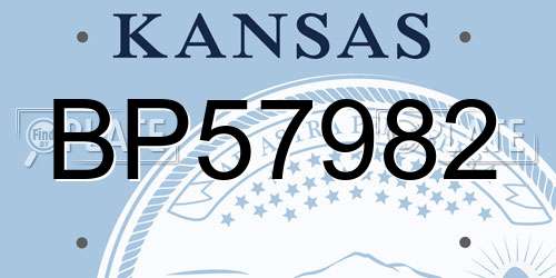 BP57982 Kansas License Plate