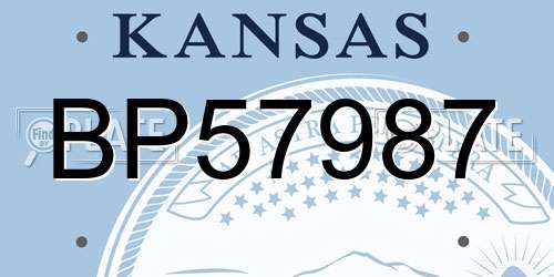BP57987 Kansas License Plate
