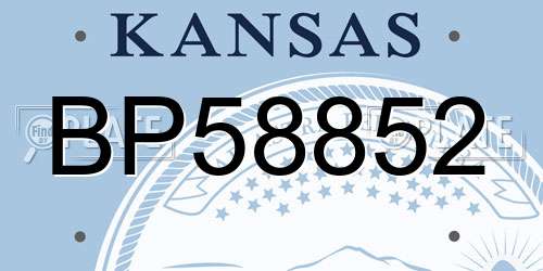 BP58852 Kansas License Plate