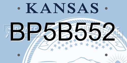 BP5B552 Kansas License Plate