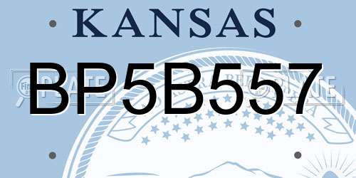 BP5B557 Kansas License Plate