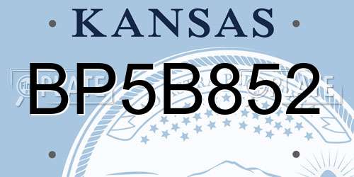 BP5B852 Kansas License Plate