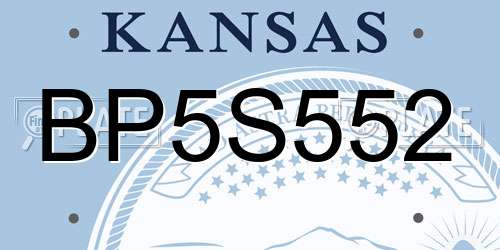 BP5S552 Kansas License Plate