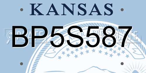 BP5S587 Kansas License Plate