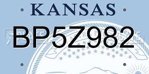 BP5Z982 Kansas License Plate