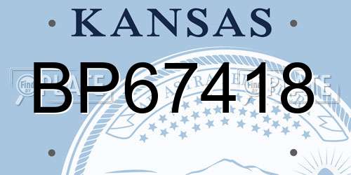 BP67418 Kansas License Plate