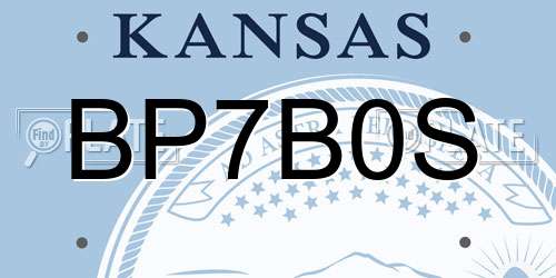 BP7B0S Kansas License Plate