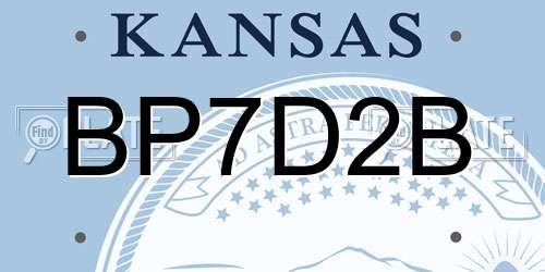 BP7D2B Kansas License Plate