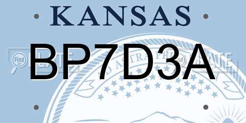 BP7D3A Kansas License Plate