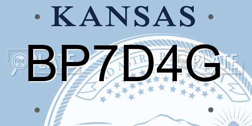 BP7D4G Kansas License Plate