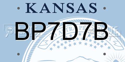 BP7D7B Kansas License Plate