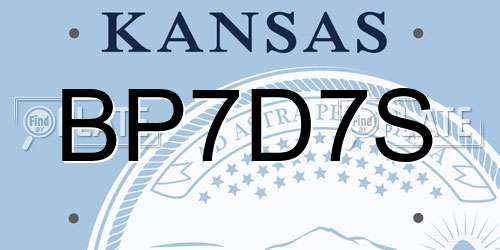 BP7D7S Kansas License Plate