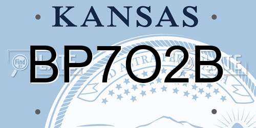 BP7O2B Kansas License Plate