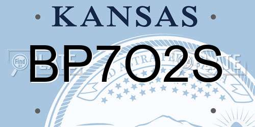 BP7O2S Kansas License Plate