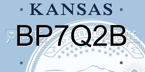 BP7Q2B Kansas License Plate