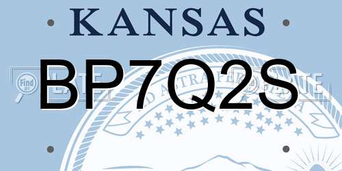 BP7Q2S Kansas License Plate