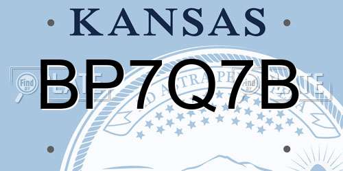 BP7Q7B Kansas License Plate
