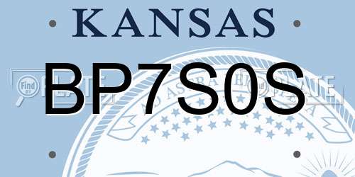 BP7S0S Kansas License Plate