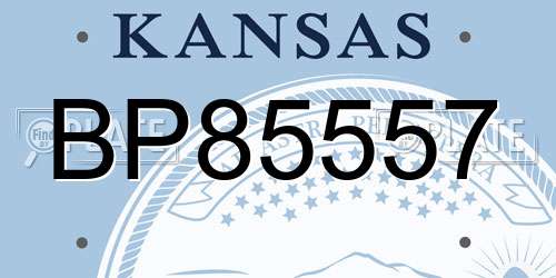 BP85557 Kansas License Plate