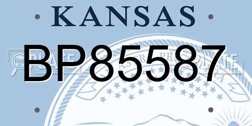 BP85587 Kansas License Plate