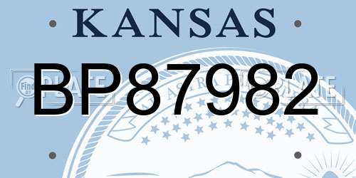 BP87982 Kansas License Plate