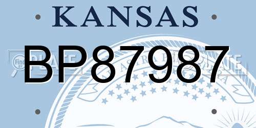 BP87987 Kansas License Plate