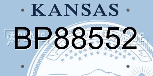 BP88552 Kansas License Plate