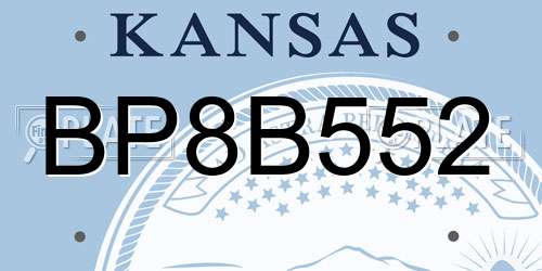 BP8B552 Kansas License Plate