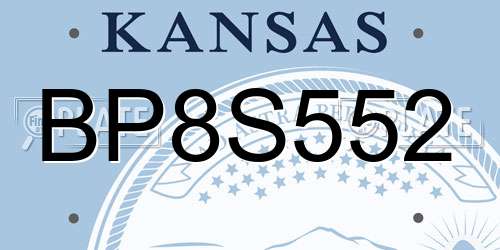 BP8S552 Kansas License Plate