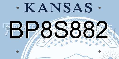 BP8S882 Kansas License Plate