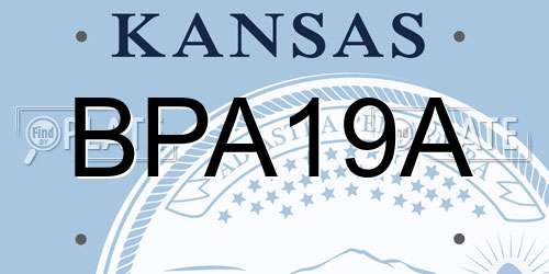 BPA19A Kansas License Plate