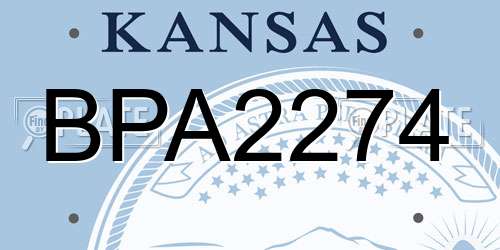 BPA2274 Kansas License Plate