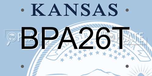 BPA26T Kansas License Plate