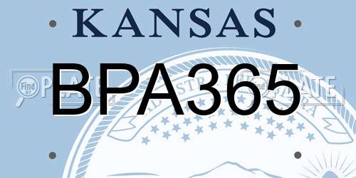 BPA365 Kansas License Plate