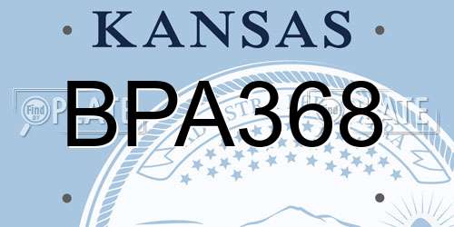 BPA368 Kansas License Plate