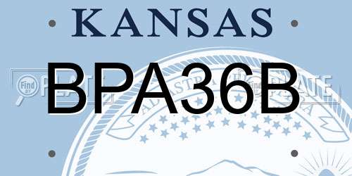 BPA36B Kansas License Plate