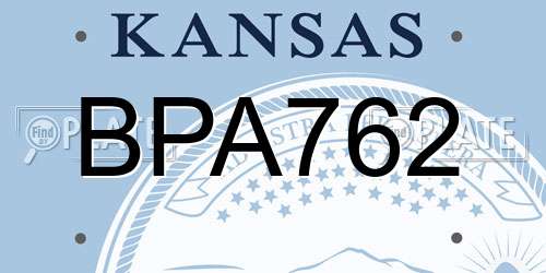 BPA762 Kansas License Plate