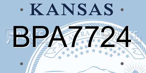 BPA7724 Kansas License Plate