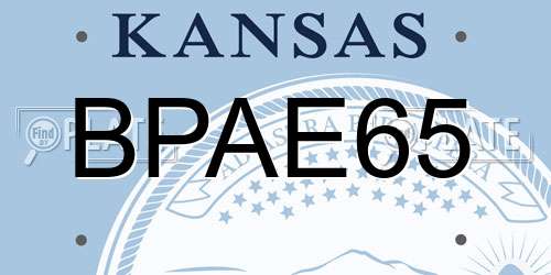 BPAE65 Kansas License Plate