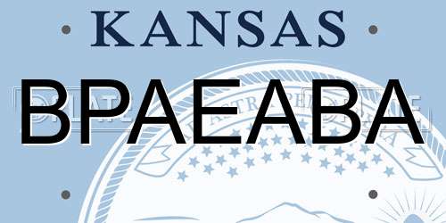 BPAEABA Kansas License Plate