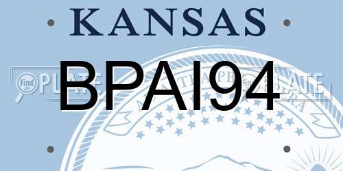 BPAI94 Kansas License Plate