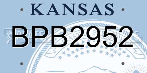 BPB2952 Kansas License Plate